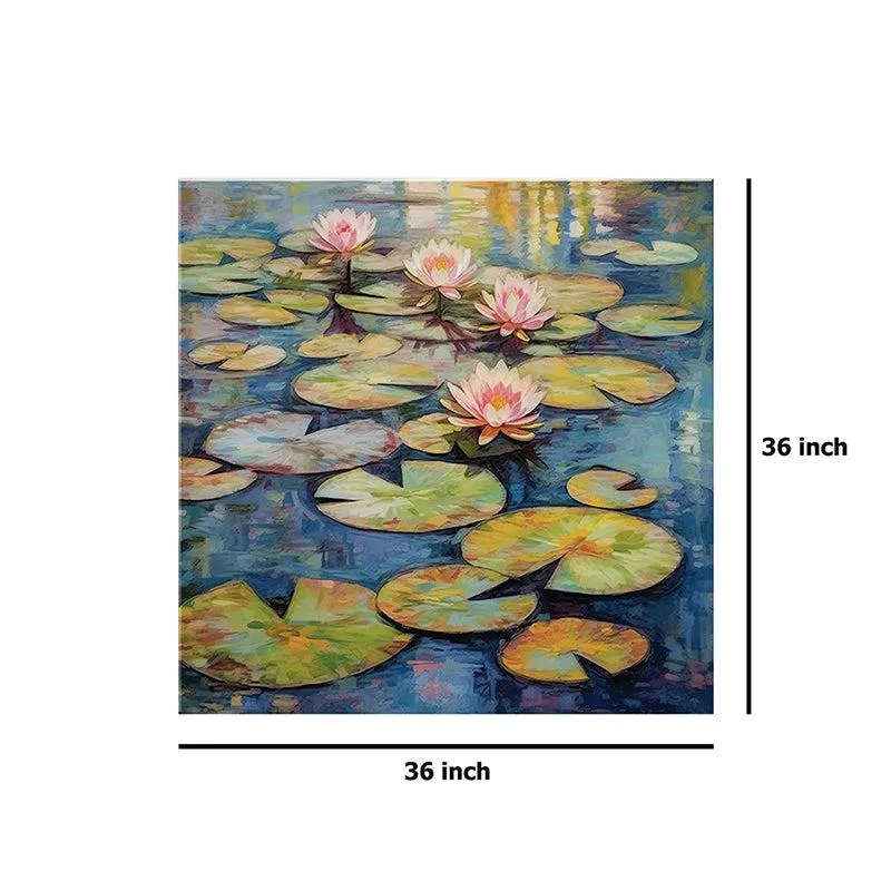Pond Of Pink Blooms Wall Painting media 8