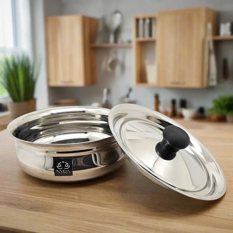 Stevora Stainless Steel Handi with Lid - 900 mL media 3