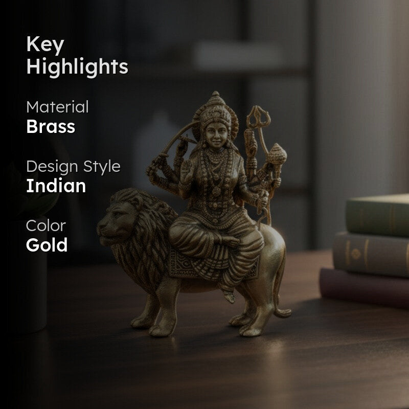 Sherawali Durga Brass Idol media 2