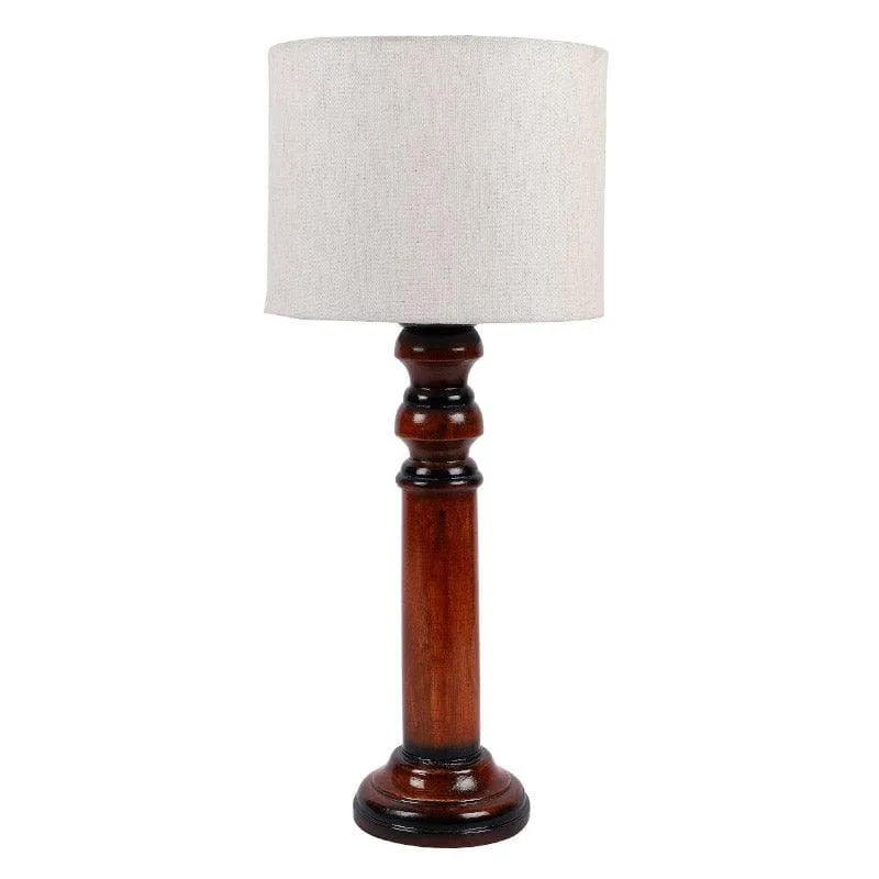 Urbane Cassini Fabric Table Lamp - White,Brown media 5