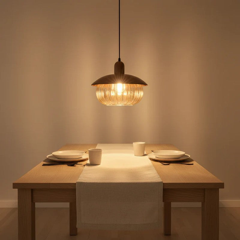 Rustic Halo Glass And Metal Ceiling Lamp media 4