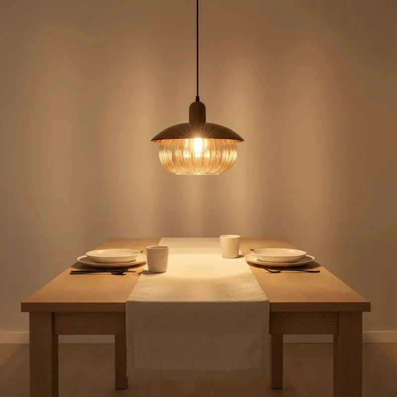 Rustic Halo Glass And Metal Ceiling Lamp media 4