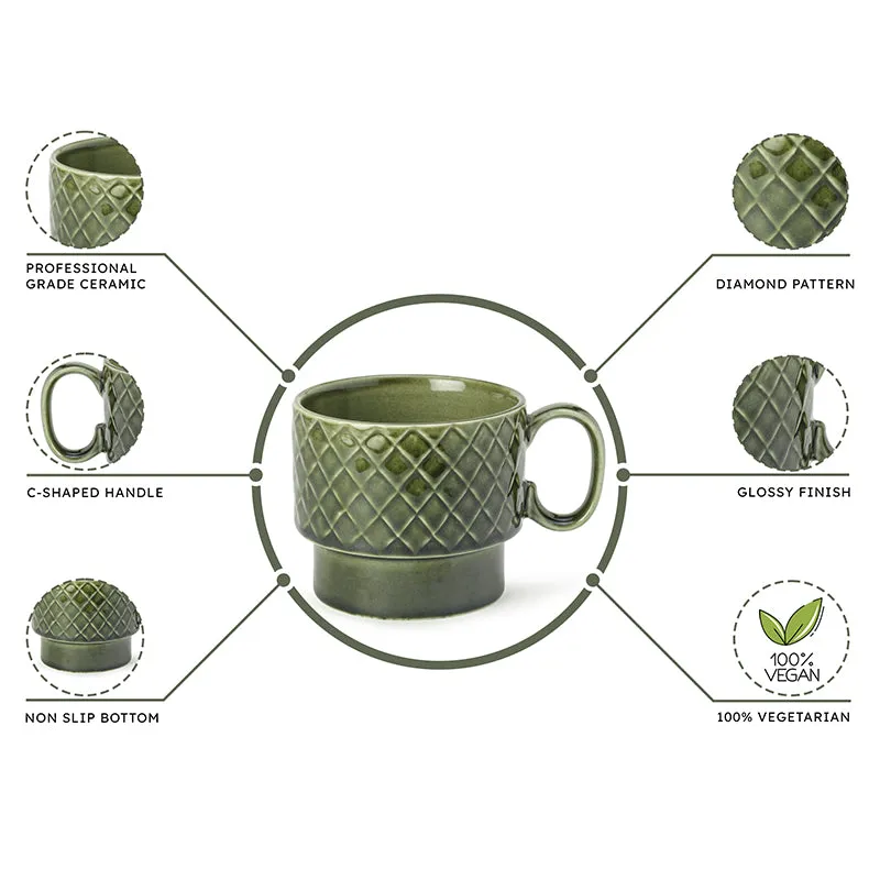 Fjord Ceramic Coffee Mug (500 mL) - Moss Green media 3