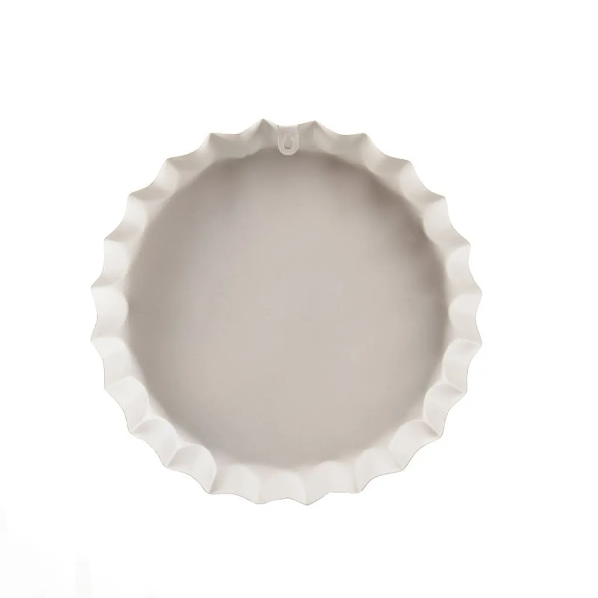 Back of the round wall accent showing its wavy metal bottle-cap shape