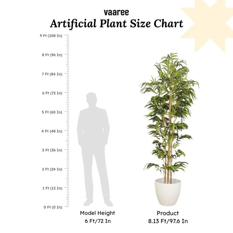 Artificial Bamboo Plant With Black Fiber Pot - 8 Feet media 7