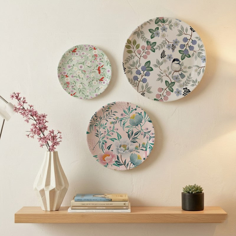 Pastel Poise Metal Wall Plates - Set Of Three