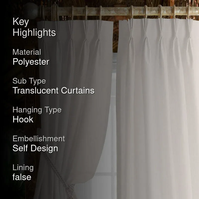 Esme Tab Top Short Width Curtain - White media 2