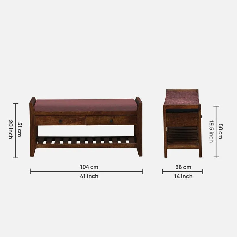 Harbor Nest Mango Wood Shoe Rack - Pink media 10