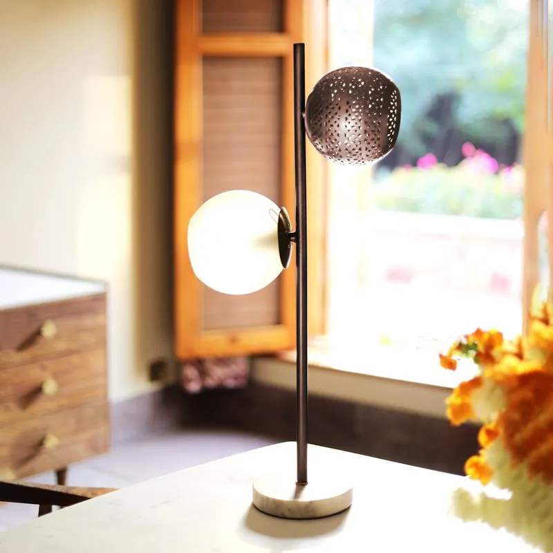 Orange Tree New Soma Mild Steel Table Lamp - Black,White media 3