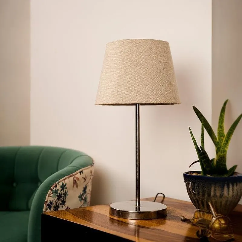 Classy With Twist Metal Chrome Fabric Table Lamp - Brown,Silver media 3