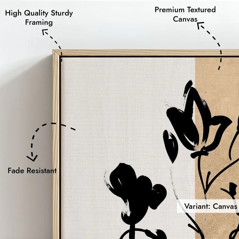 Dual Bloom Canvas Wall Painting With Brown Frame media 7