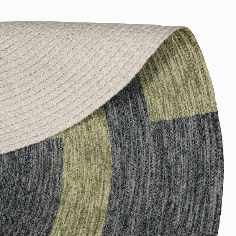 Estro Round Cotton Rug - Green & Grey media 4