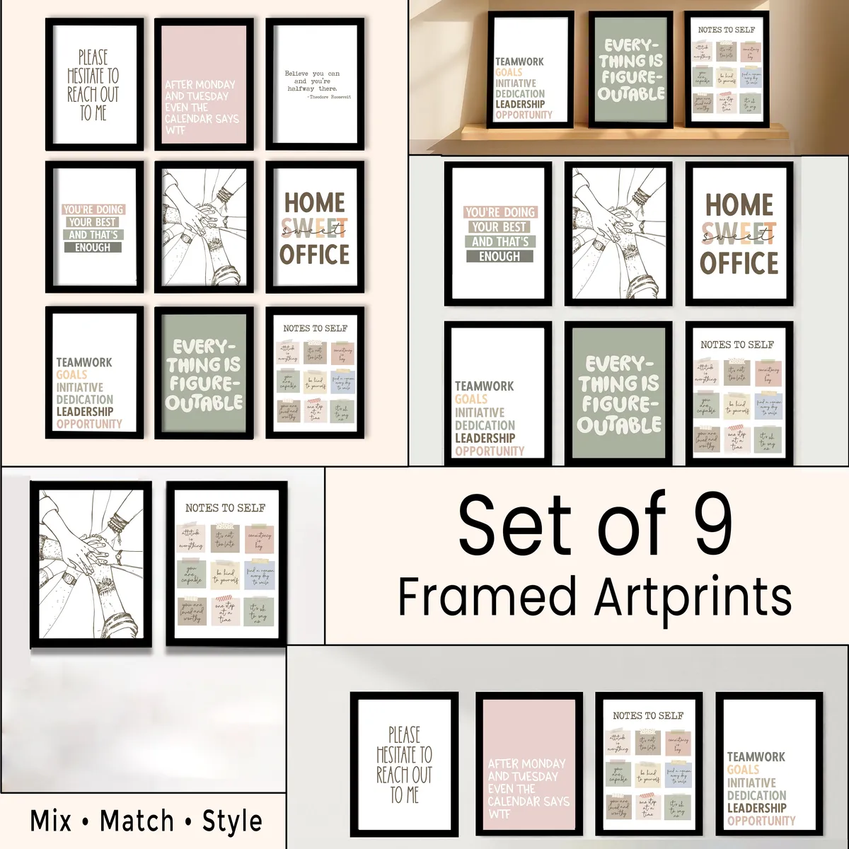 Minimal Motivation Wall Art Collection - Set Of Nine media 4