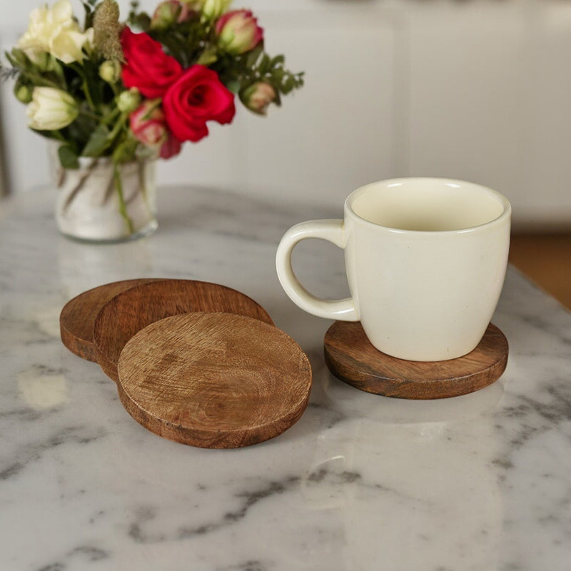 Barkbase Mango Wood Coaster - Set Of Four