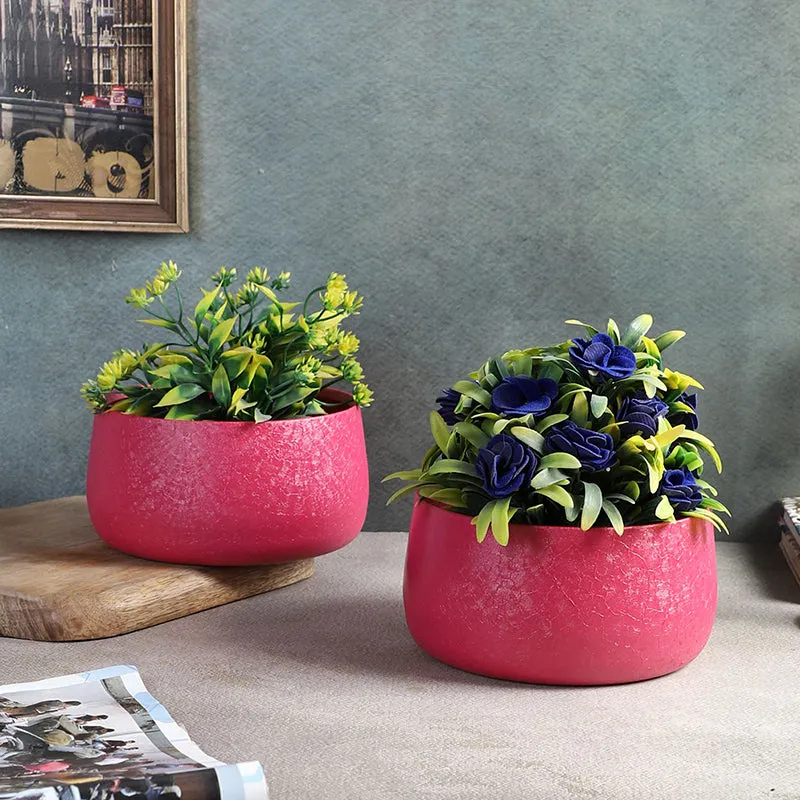 Chlo Iron Planter (Maroon) - Set Of Two media 2