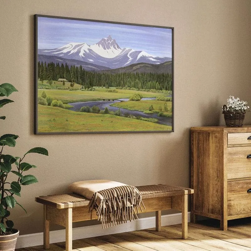 In The Cascade Mountains Canvas Wall Painting - Black Frame media 5