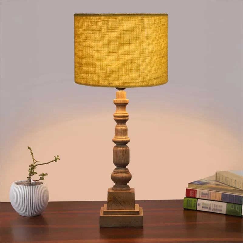 Sienna I Arbor Wooden Table Lamp - Yellow,Brown media 2