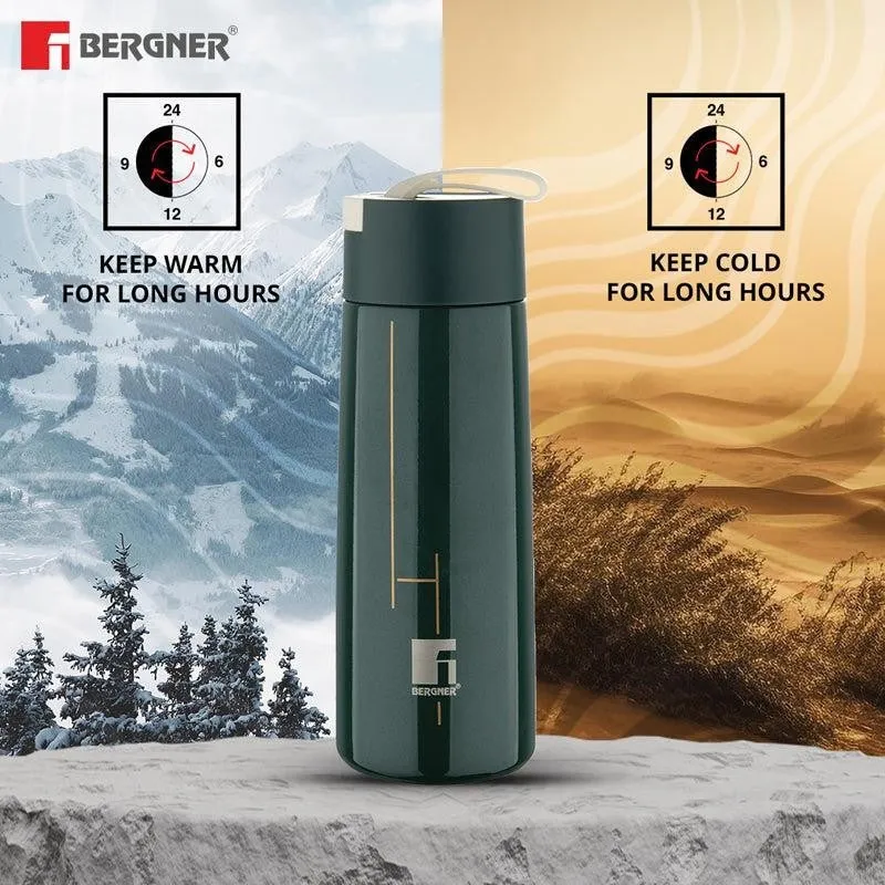 Bergner Walking Thermosteel Hot and Cold Flask (Green) -350 mL media 3