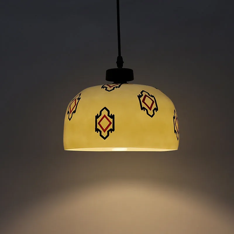 Prism Dance Hand Painted Glass Ceiling Lamp media 1
