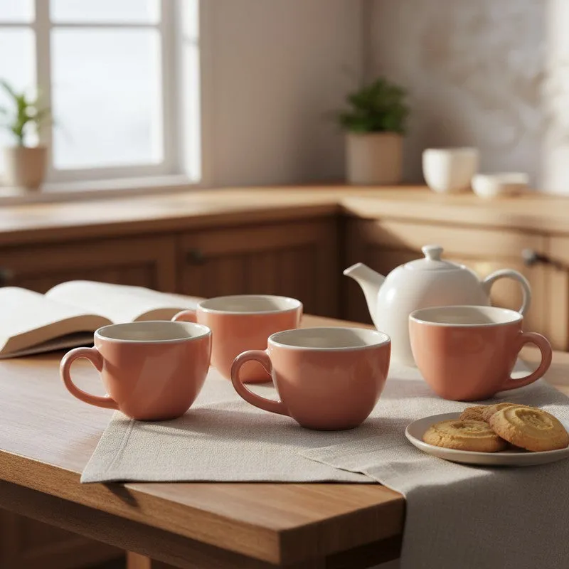Aroma Ceramic Tea Cup (180 mL Each) - Set Of Four media 1