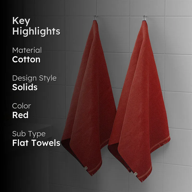 Gamchha Terry Cotton Face Towel (Red) - Set Of Four media 2