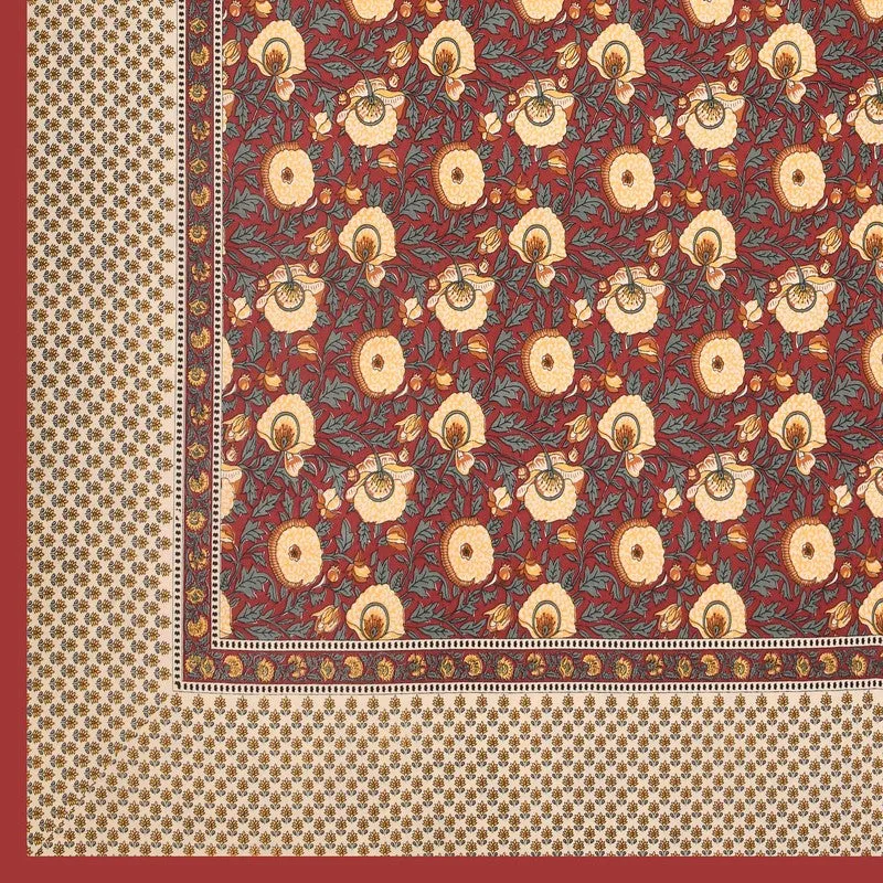 Midnight Blossom Cotton Bedsheet (Brown) - 200 TC media 5