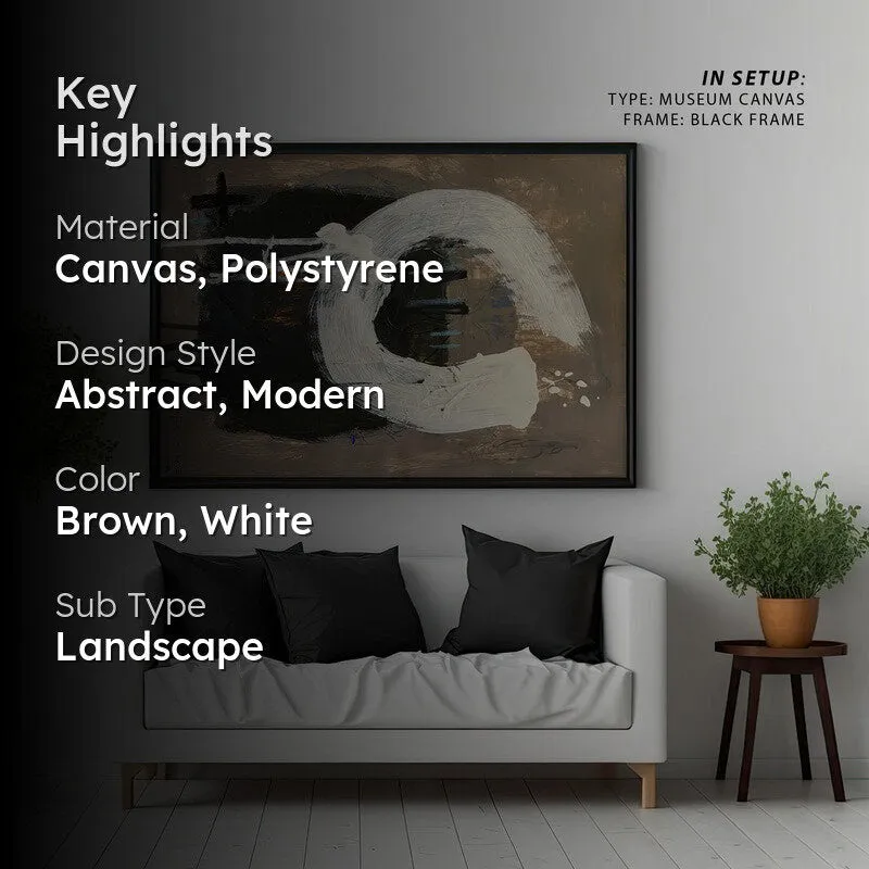 Fresh Start Abstract Canvas Painting - Brown - Black Frame media 2