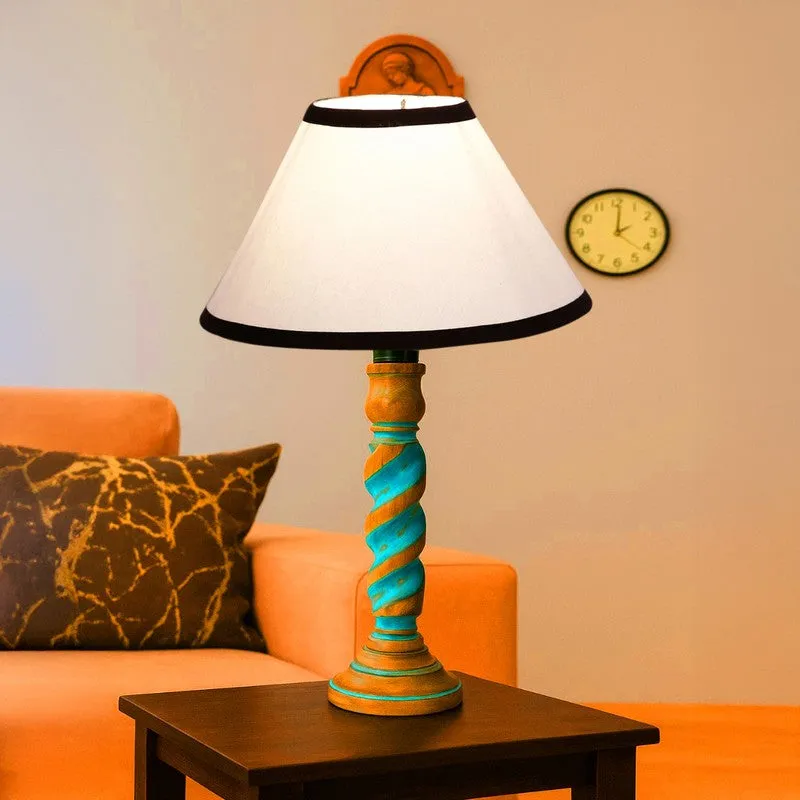 Elara Elora Wooden Table Lamp - White media 3