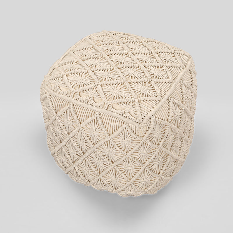 Cozy Cord Macrame Pouffe media 3