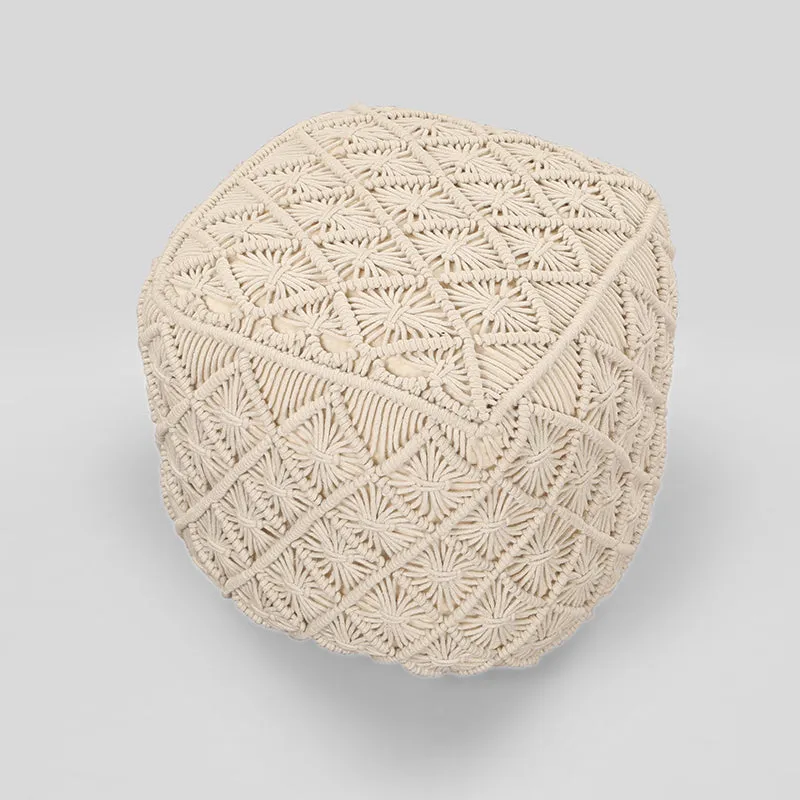 Cozy Cord Macrame Pouffe media 3
