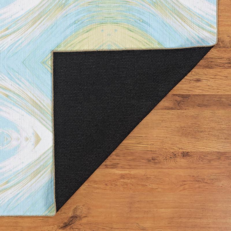 Durin Abstract Polyester Anti-Skid Carpet - Sky Blue media 4