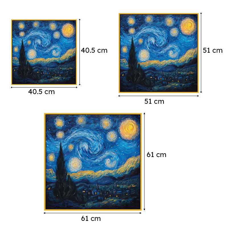 Vangogh's Starry Night Canvas Wall Art With Frame media 6