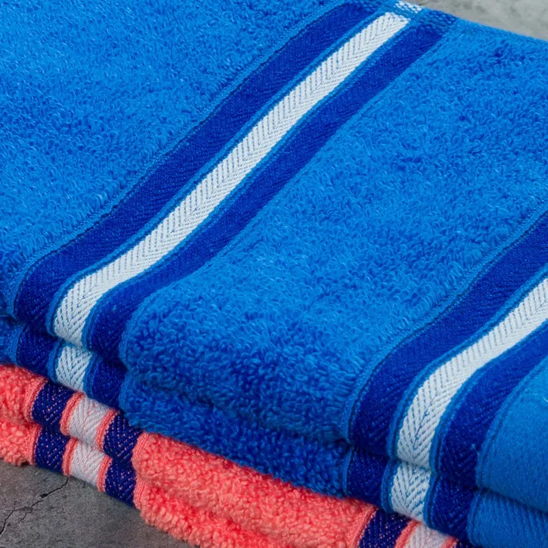 Nautica Dove Dual Down Cotton Hand Towel (Blue & Coral) - Set Of Four media 5