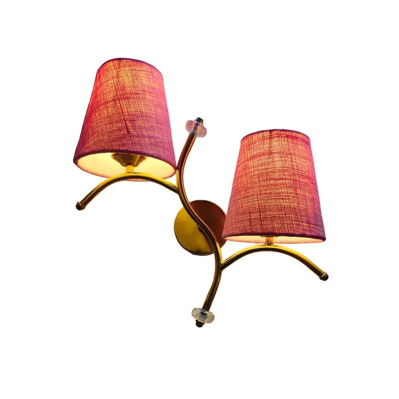 GlowStem Twin Jute Wall Lamp - Pink media 7