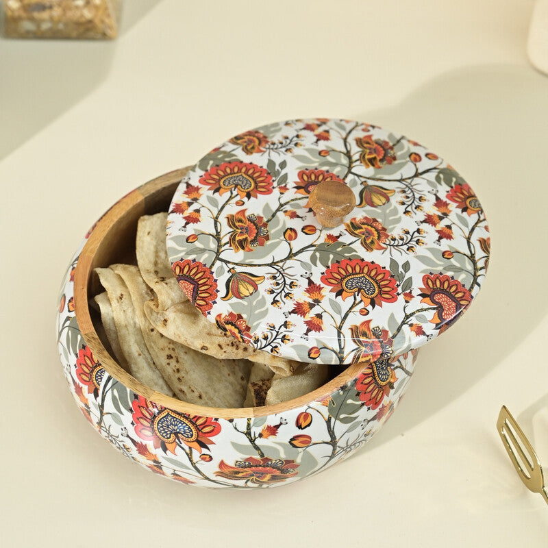 Flora Burst Wooden Roti Box media 3