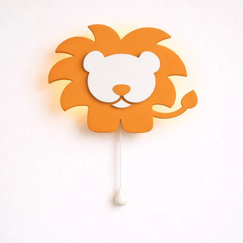 Silenor Lion Battery Operated MDF Wall Lamp - Orange media 3