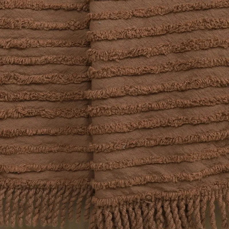 LuxeLayer Cotton Throw (Brown) - Set Of Two media 4