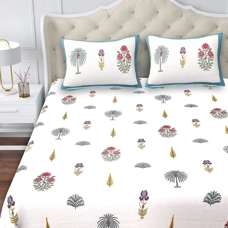 Gulshan Cotton Bedsheet (Blue, Red) - 180 TC media 4