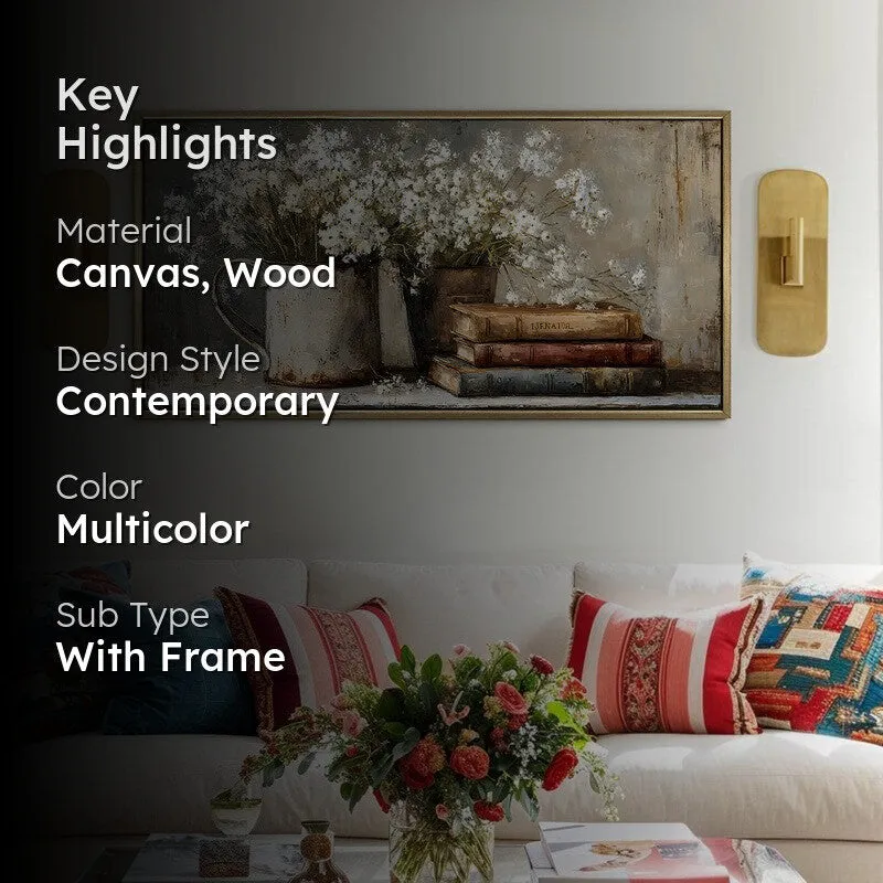 Porcelain Petals Canvas Wall Painting With Frame media 2