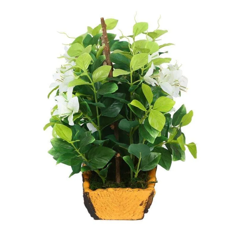 Faux Artificial Bougainvillea Bonsai in Plastic Pot (27 cms) - White media 3