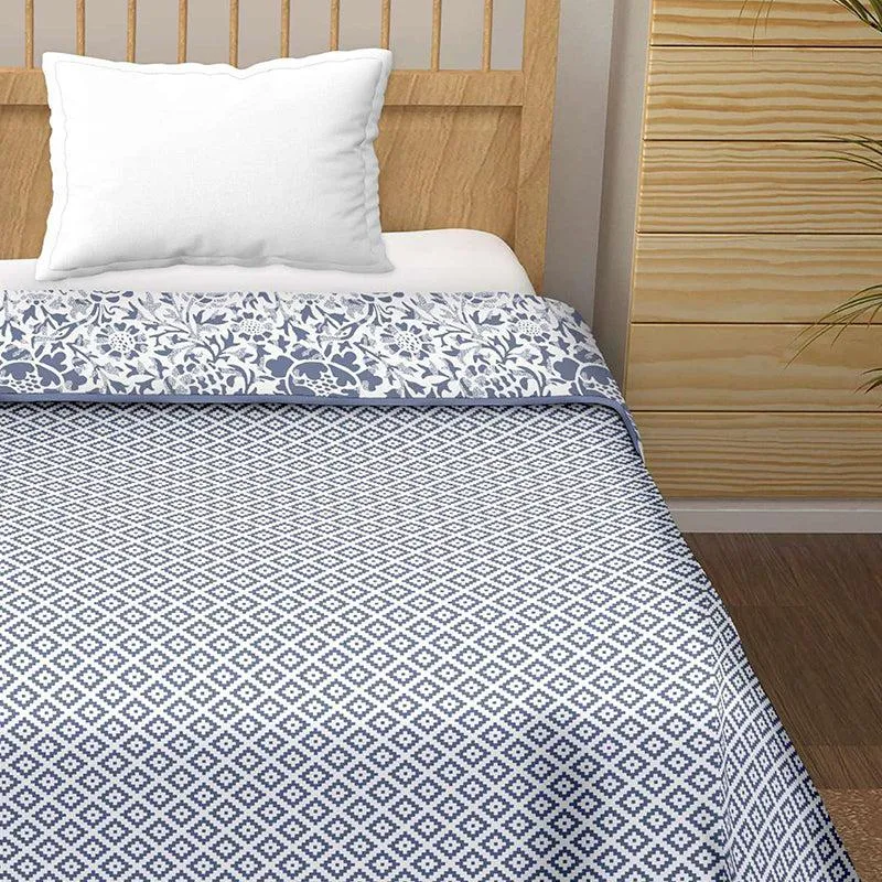 Dyuti Reversible Cotton Dohar (Blue)  - 180 GSM media 4
