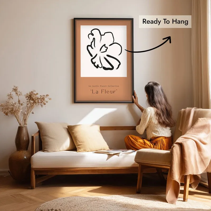 Unfurling Petal Canvas Wall Painting With Black Frame media 7