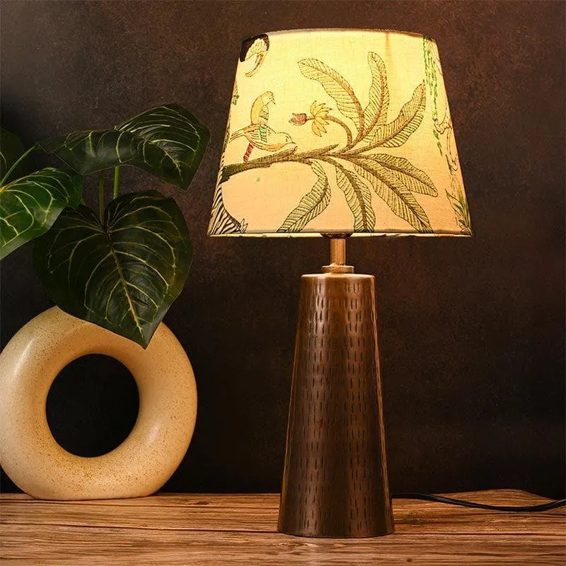 Cassius Etched Copper Fabric Table Lamp - Multicolor media 1