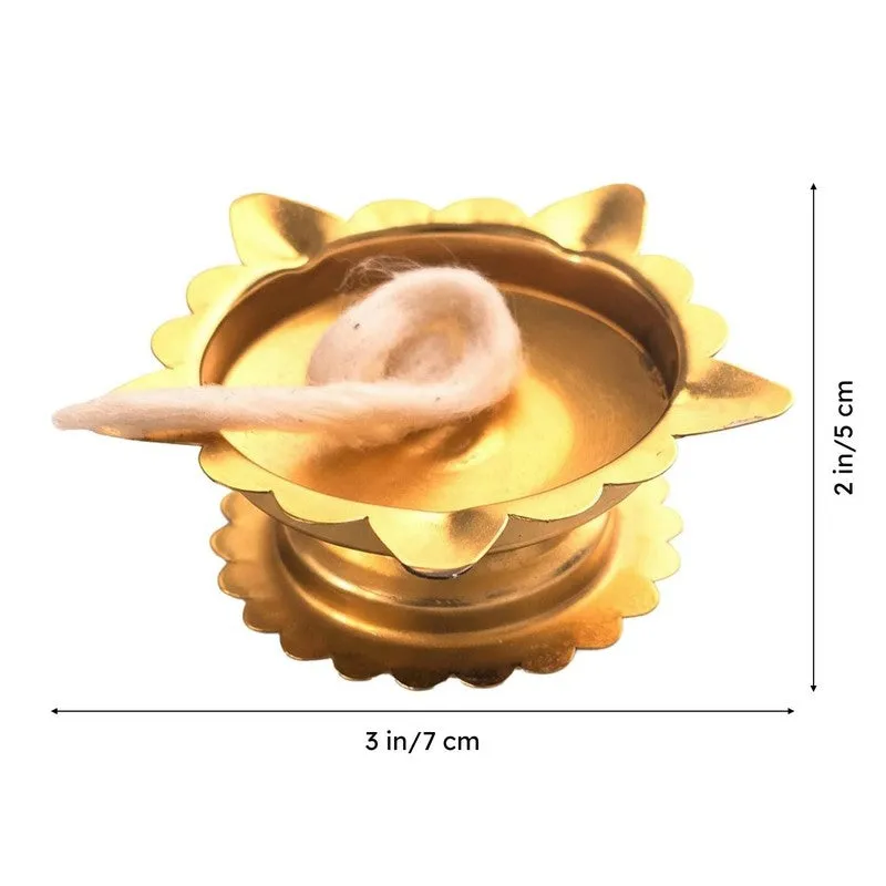 Petal Glow Diya with Marble Base media 7