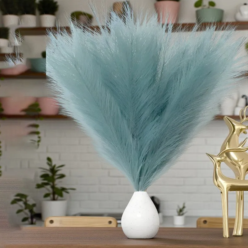 Feathery Pampas Artificial Stems (Blue) - Set Of Four media 1