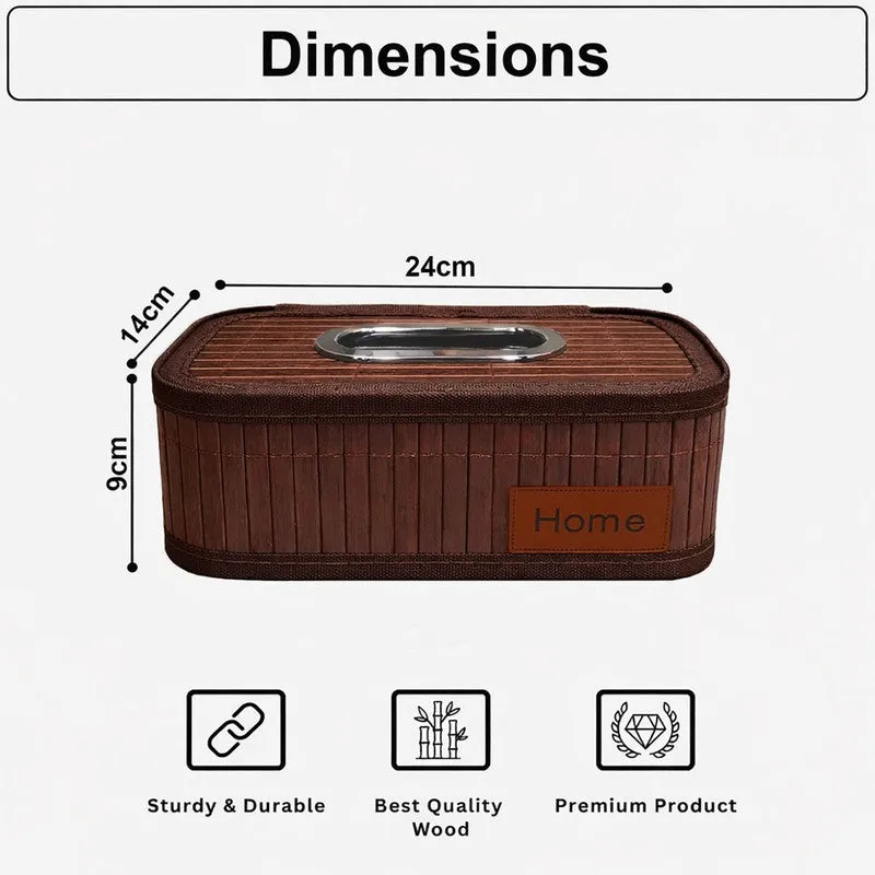 EcoNest Bamboo Tissue Holder - Brown media 9