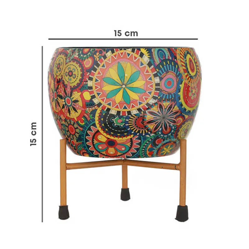 Royale Ethnic Handcrafted Planter With Stand - Four Piece Set media 11