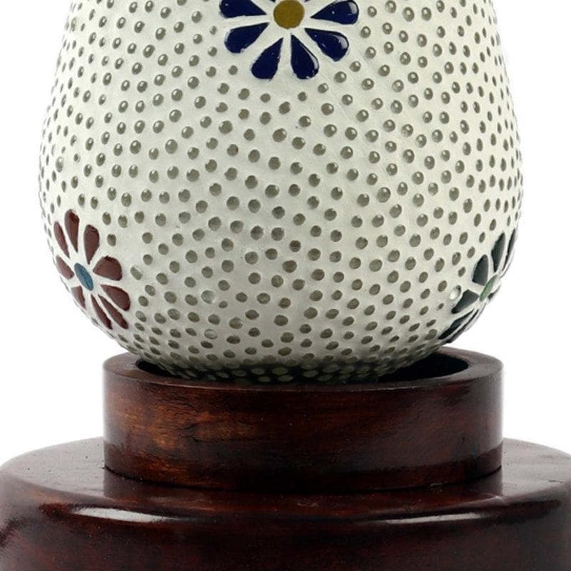 Vintage Vase Style Glass Table Lamp - White media 6