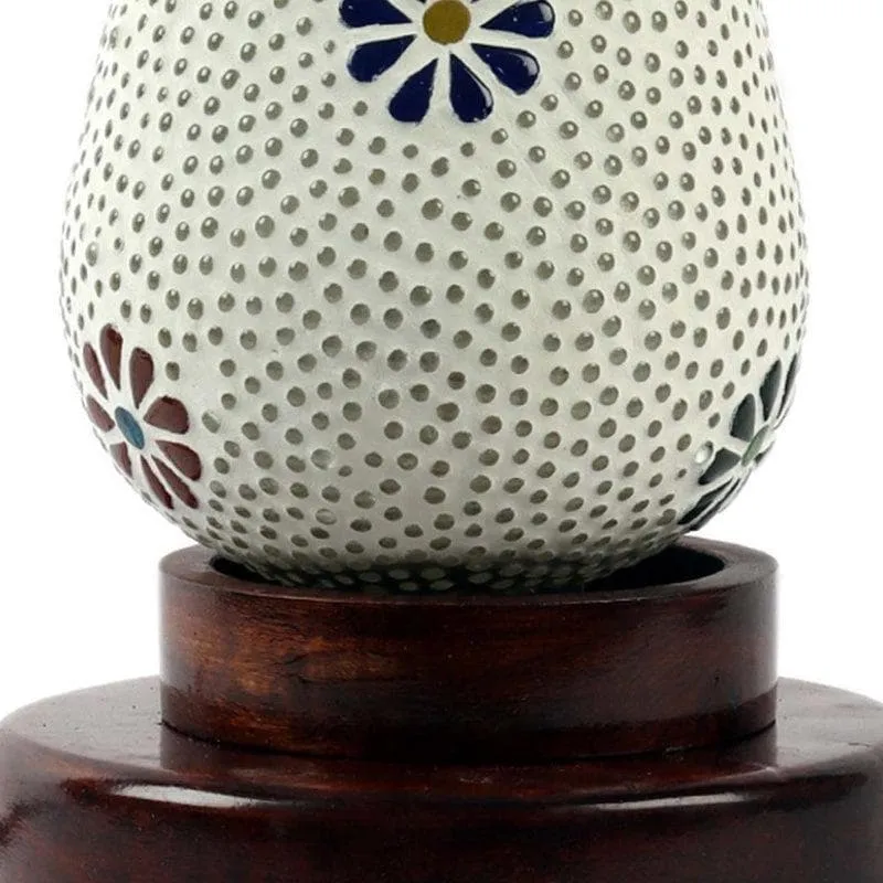 Vintage Vase Style Glass Table Lamp - White media 6