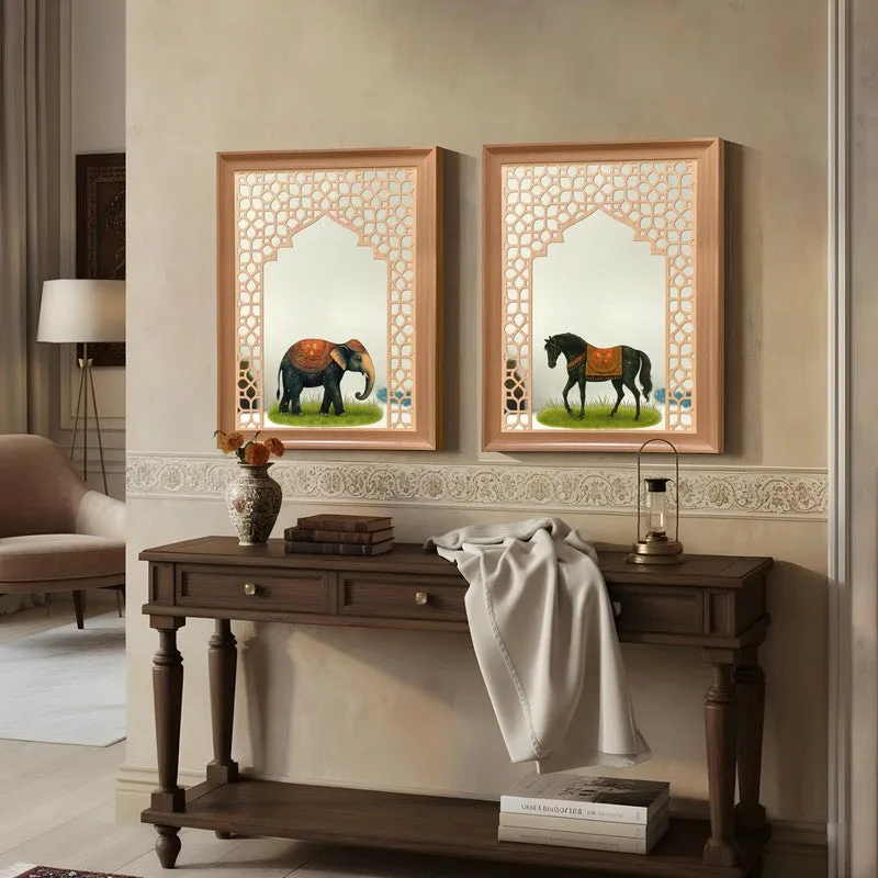 Royal Motif MDF Wall Mirrors - Set Of Two media 5
